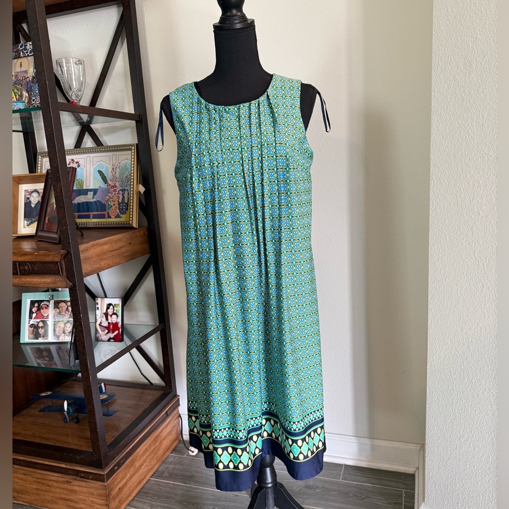 Perceptions Teal and Navy Midi Dress